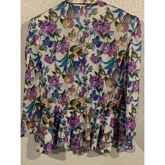 Vintage Just Ducky 80’s Floral Peplum Button Blazer | 14 - Picture 3 of 5